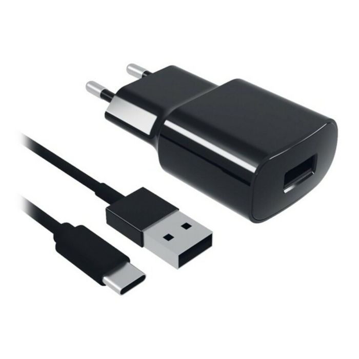 Cargador de Pared + Cable USB C Contact 8427542980744 2A Negro