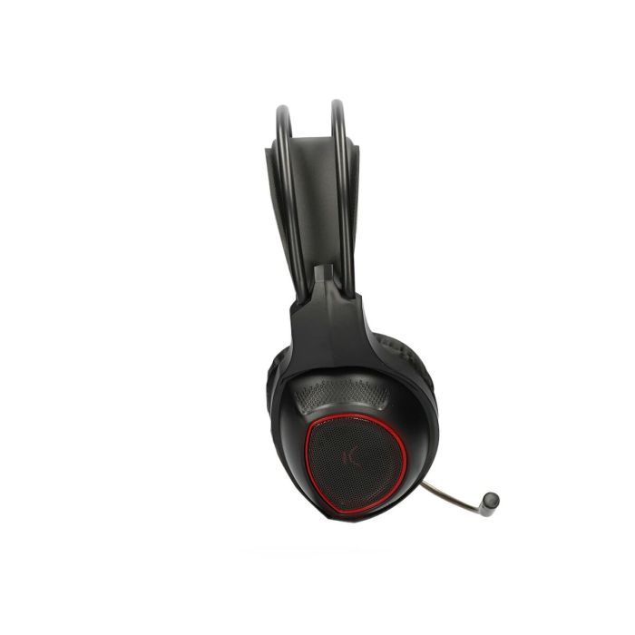 Auriculares con Micrófono Gaming KSIX Drakkar USB LED Negro Rojo 6