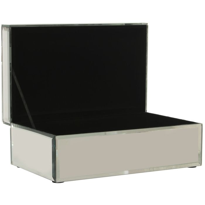 Caja-Joyero Alexandra House Living Gris Cristal Espejo 21 x 8 x 13 cm 1