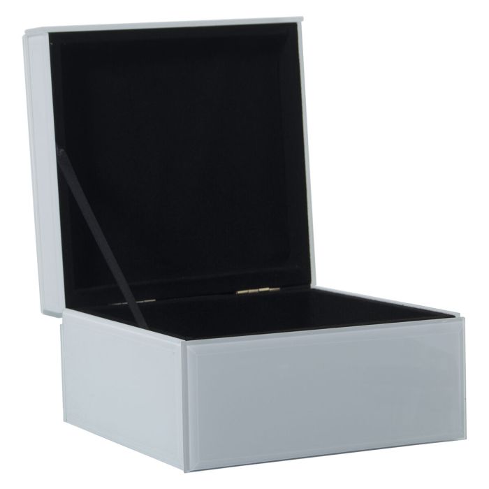 Caja-Joyero Alexandra House Living Blanco Cristal 14 x 8 x 14 cm 2