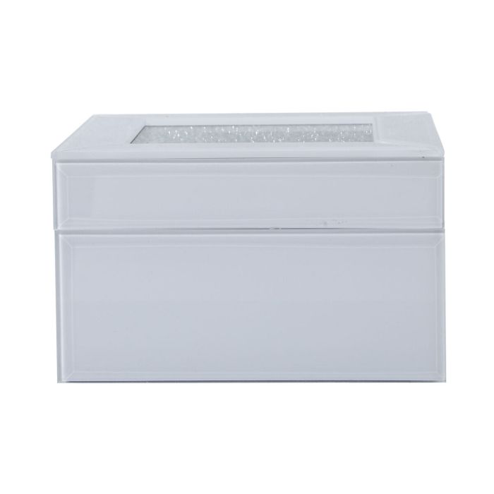 Caja-Joyero Alexandra House Living Blanco Cristal 14 x 8 x 14 cm 1