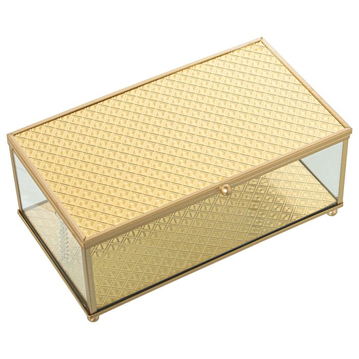 Caja-Joyero Alexandra House Living Dorado Cristal 21 x 9 x 13 cm