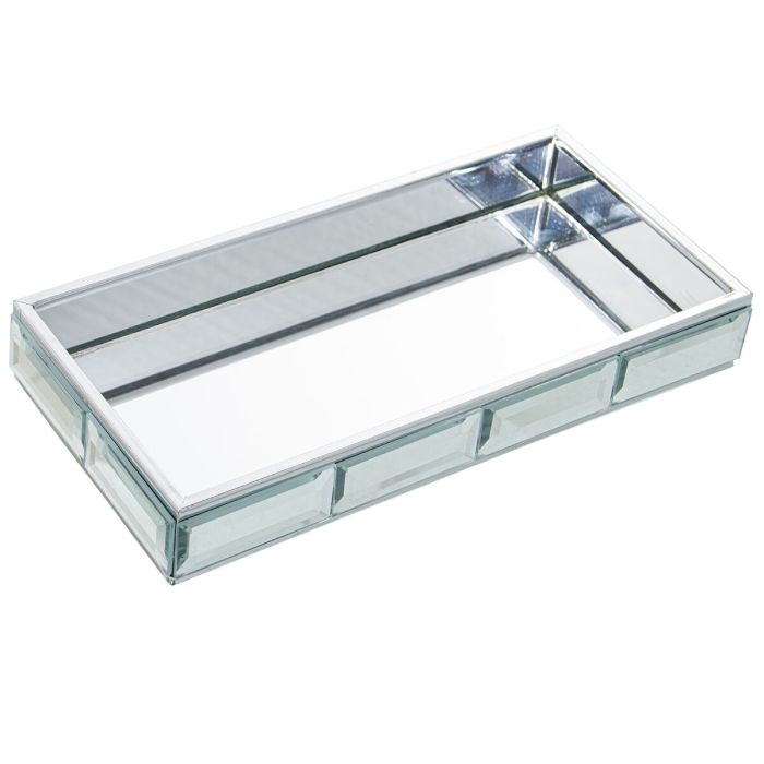 Centro de Mesa Alexandra House Living Gris Cristal Espejo 20 x 3 x 10 cm