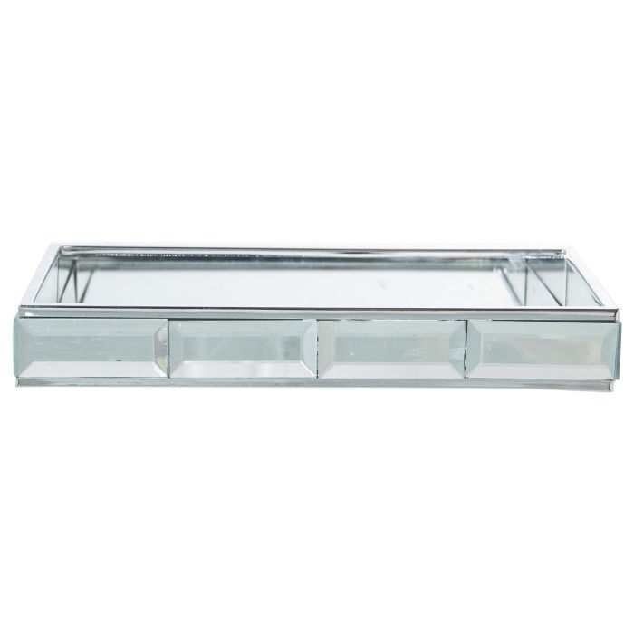 Centro de Mesa Alexandra House Living Gris Cristal Espejo 20 x 3 x 10 cm 2