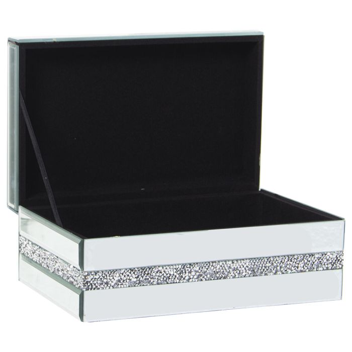 Caja-Joyero Alexandra House Living Gris Cristal Espejo 22 x 9 x 14 cm 2