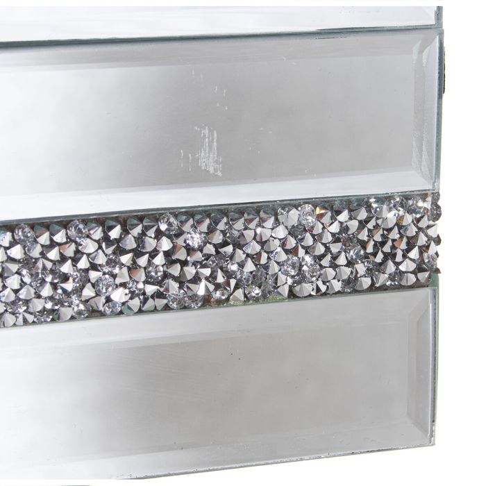 Caja-Joyero Alexandra House Living Gris Cristal Espejo 22 x 9 x 14 cm 1