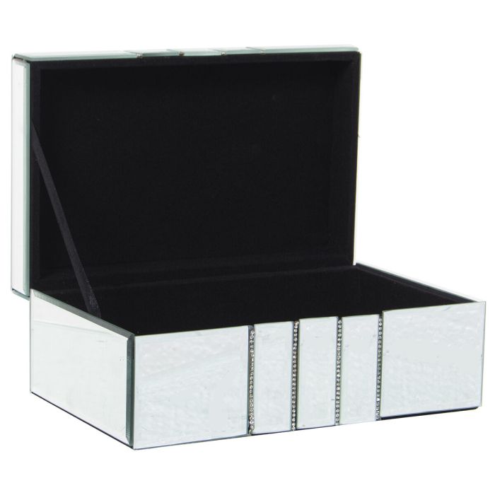 Caja-Joyero Alexandra House Living Gris Cristal Espejo 22 x 9 x 14 cm 2