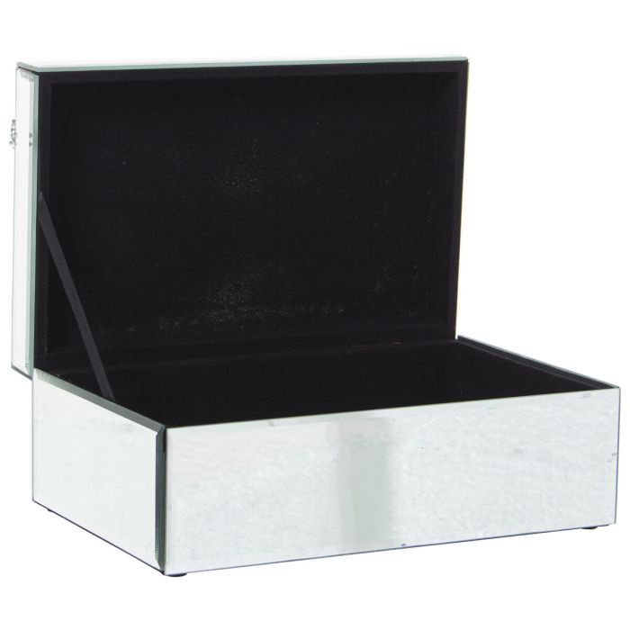 Caja-Joyero Alexandra House Living Gris Cristal Espejo 22 x 9 x 14 cm 1