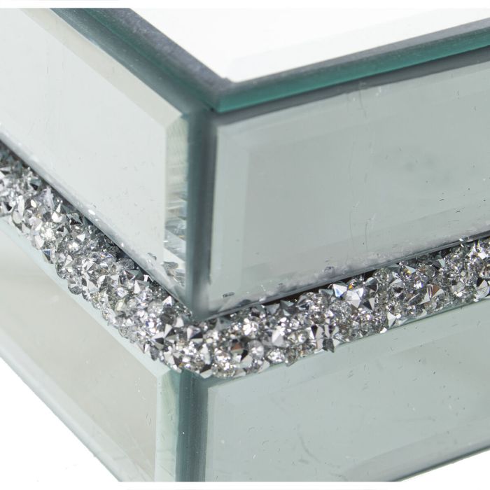 Caja-Joyero Alexandra House Living Gris Cristal Espejo 22 x 6 x 13 cm 1