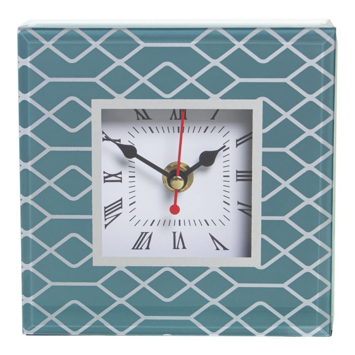 Reloj de Mesa Alexandra House Living Azul Cristal 14 x 14 x 4 cm 1