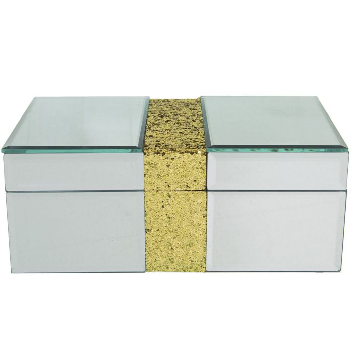 Caja-Joyero Alexandra House Living Transparente Cristal Espejo 21 x 9 x 13 cm 1