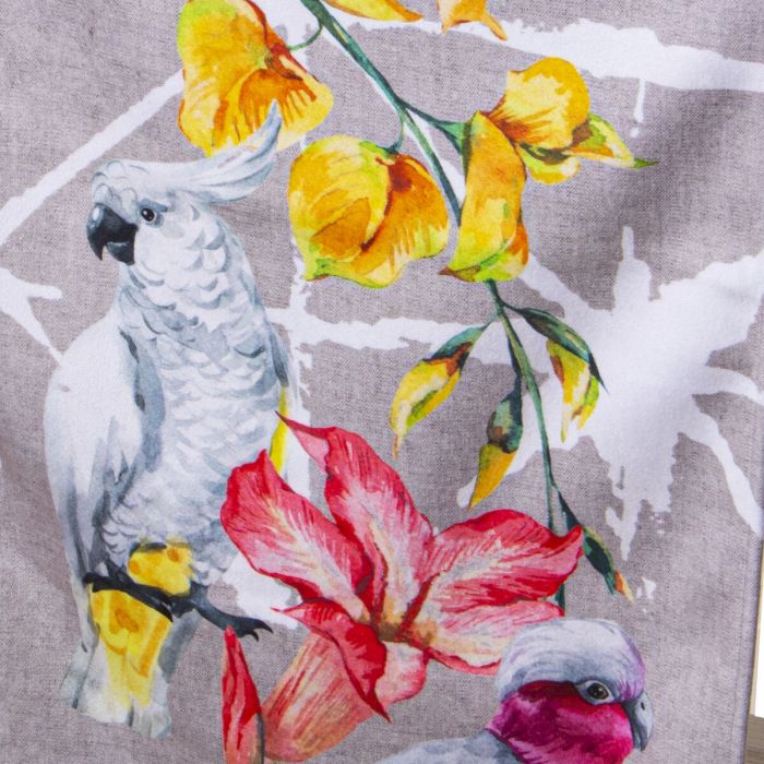 Camino de Mesa Alexandra House Living Gris Textil 180 x 30 cm Terciopelo Floral Pájaro 1