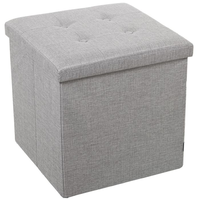 Puff Alexandra House Living Gris Poliéster Textil 45 x 45 x 45 cm Plegable