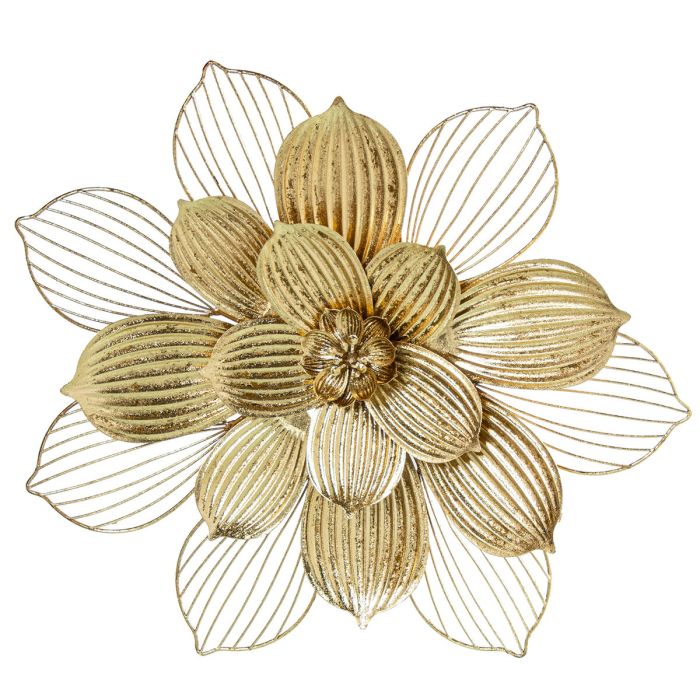 Decoración de Pared Alexandra House Living Dorado Metal Flor 49,5 x 45 x 4 cm 3