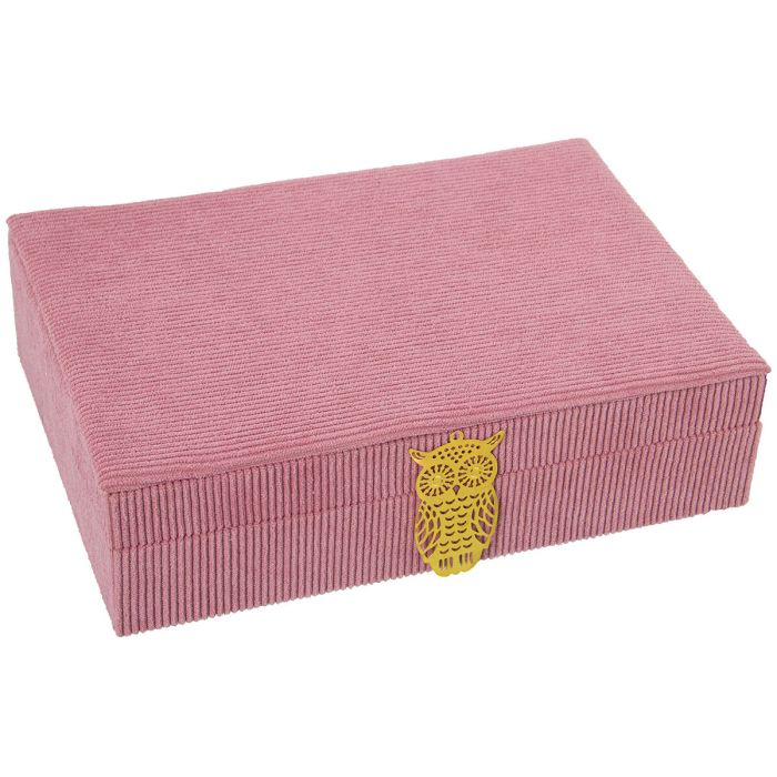 Caja-Joyero Alexandra House Living Rosa Textil 28 x 7 x 20 cm