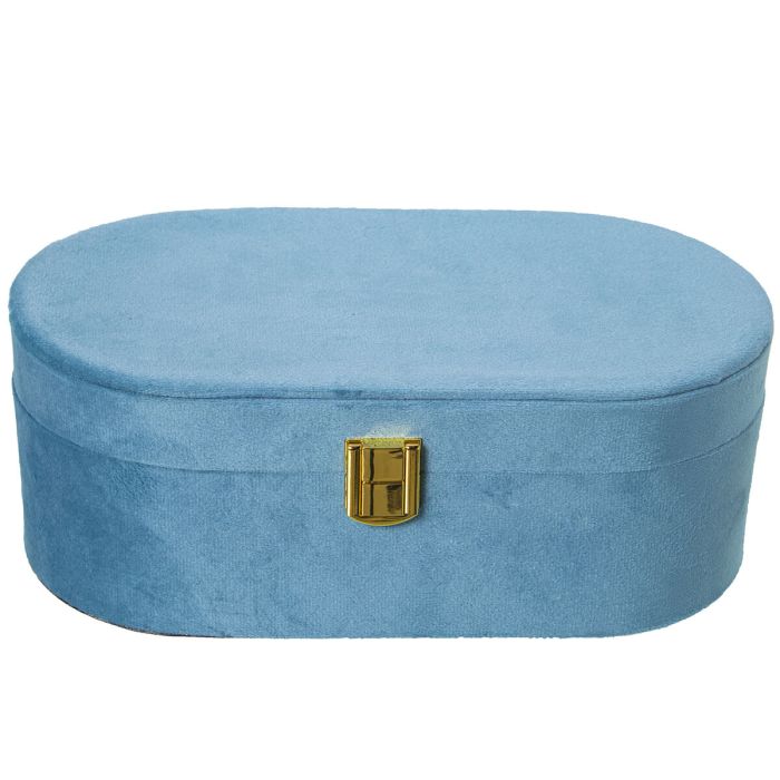 Caja-Joyero Alexandra House Living Azul Textil 26 x 10 x 13 cm