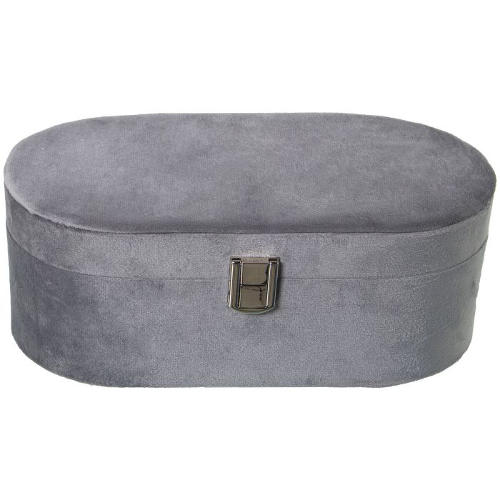 Caja-Joyero Alexandra House Living Gris Textil 26 x 10 x 13 cm