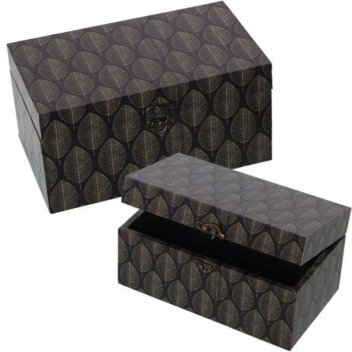 Juego de Cajas Decorativas Alexandra House Living Gris Madera 2 Piezas