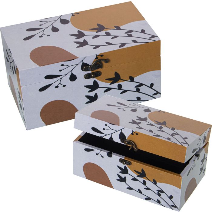 Juego de Cajas Decorativas Alexandra House Living Multicolor Madera 2 Piezas