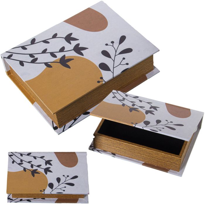 Juego de Cajas Decorativas Alexandra House Living Multicolor Madera 3 Piezas