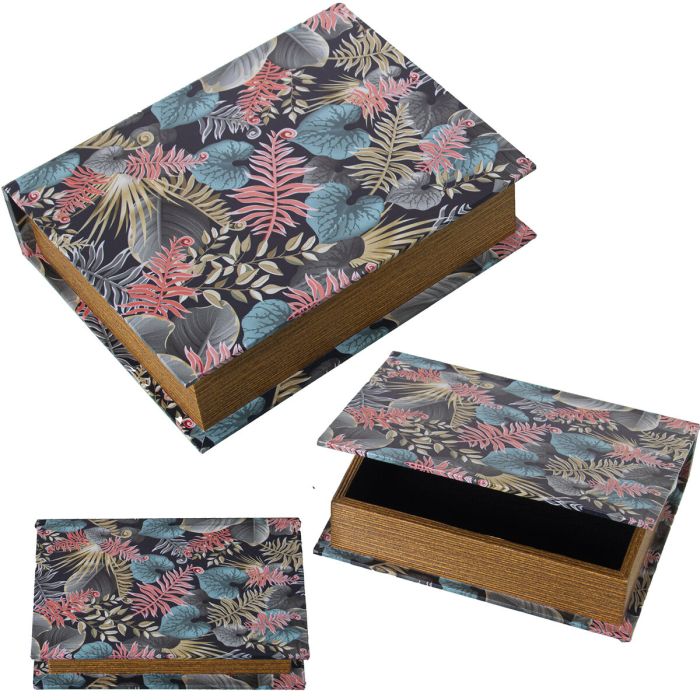 Juego de Cajas Decorativas Alexandra House Living Multicolor Madera 3 Piezas