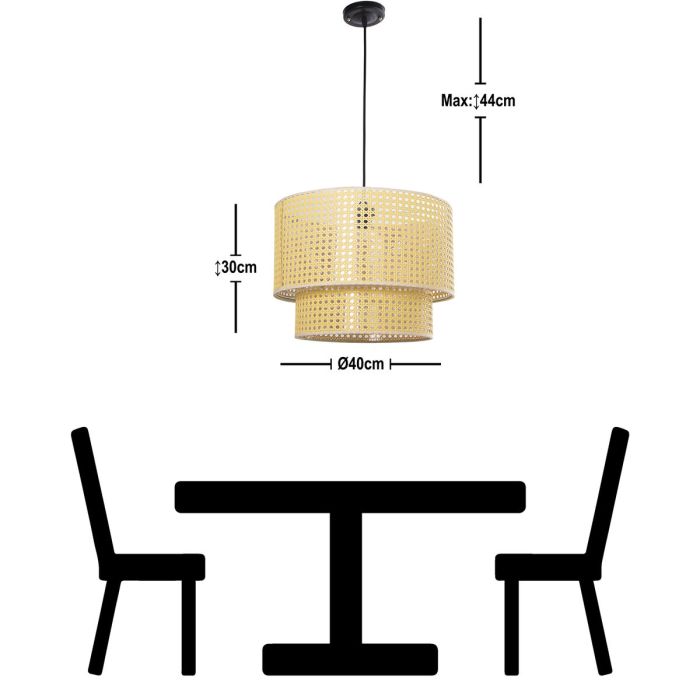 Lámpara de Techo Alexandra House Living Marrón Mimbre 40 W 40 x 30 x 40 cm 4