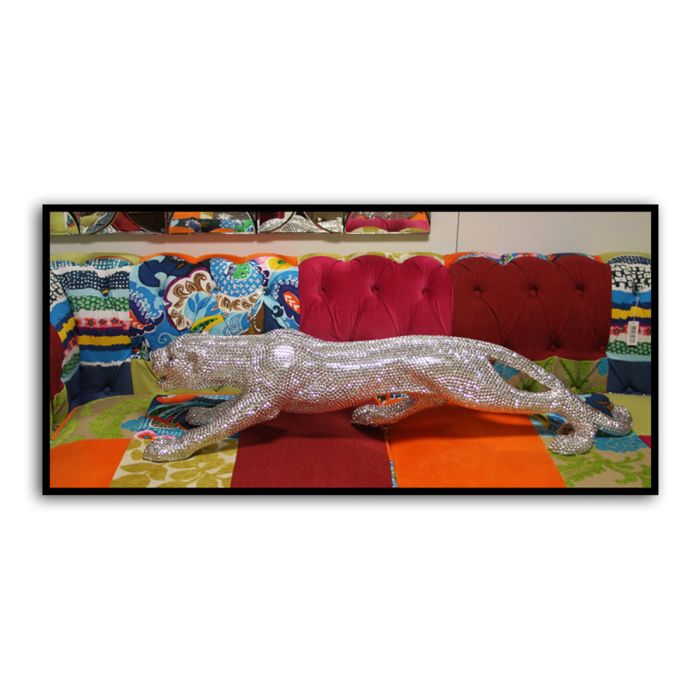 Figura Decorativa Alexandra House Living Plateado Plástico Pantera 115 x 26 x 24 cm 3