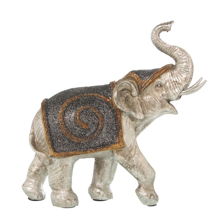 Figura Decorativa Alexandra House Living Plateado Plástico Elefante 12 x 24 x 23 cm