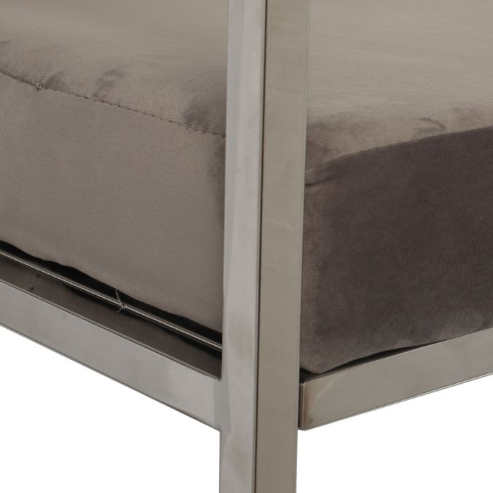 Banqueta Alexandra House Living Gris Terciopelo Metal 103 x 54 x 41 cm 1