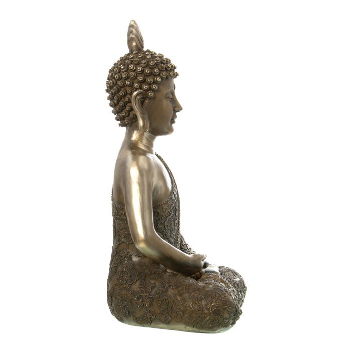 Figura Decorativa Alexandra House Living Plástico Dorado Buda 24 x 32 x 48 cm 4