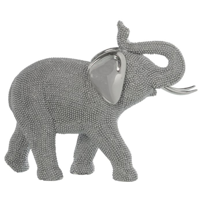 Figura Decorativa Alexandra House Living Plateado Plástico Elefante 13 x 29 x 24 cm