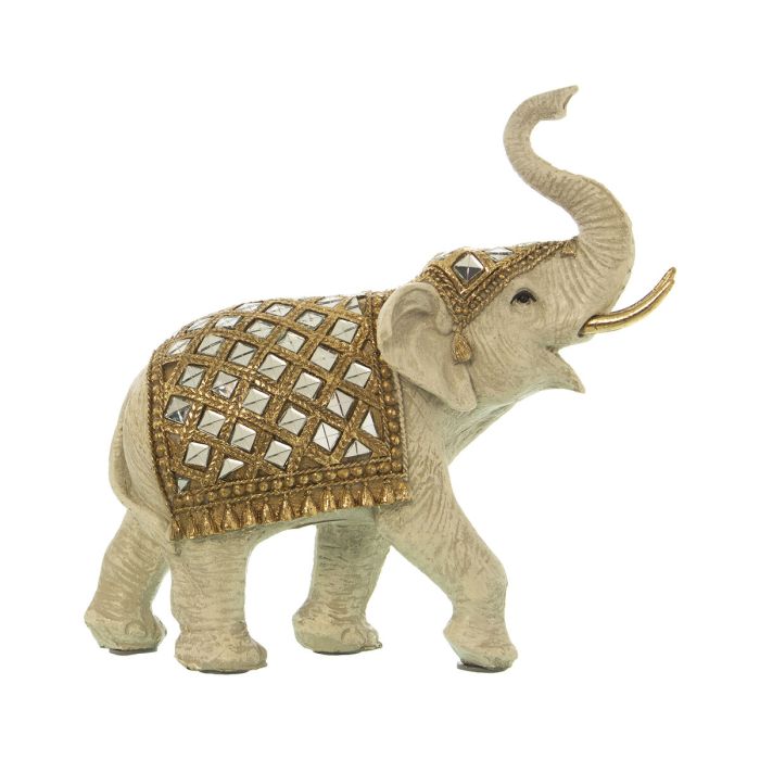 Figura Decorativa Alexandra House Living Blanco Plástico Elefante 13 x 26 x 24 cm