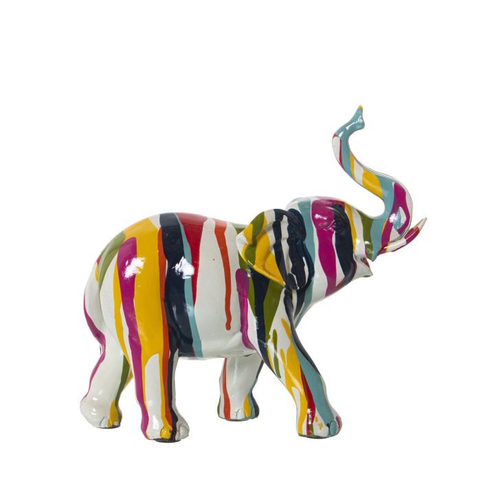 Figura Decorativa Alexandra House Living Multicolor Plástico Elefante Pintura 10 x 23 x 22 cm