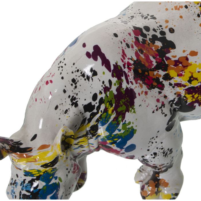 Figura Decorativa Alexandra House Living Multicolor Plástico Rinoceronte Pintura 17 x 36 x 18 cm 1