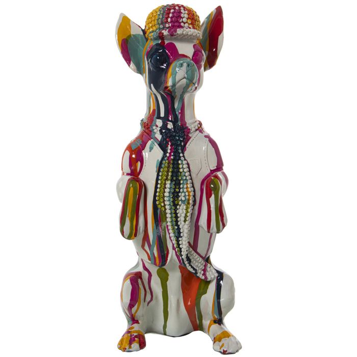 Figura Decorativa Alexandra House Living Multicolor Plástico Perro Pintura 16 x 13 x 30 cm