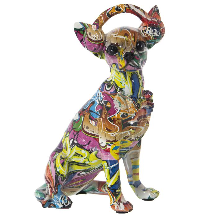 Figura Decorativa Alexandra House Living Multicolor Plástico Perro Auriculares 14 x 26 x 19 cm