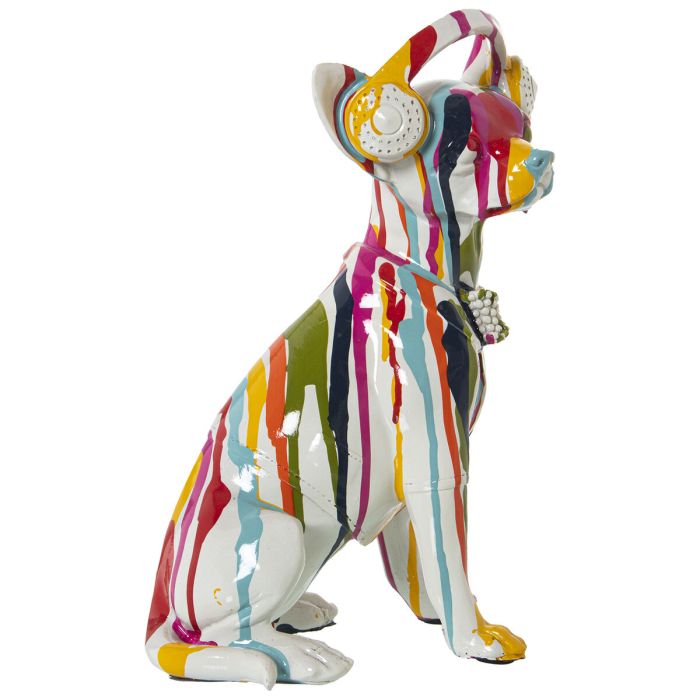 Figura Decorativa Alexandra House Living Multicolor Plástico Perro Auriculares Pintura 14 x 26 x 19 cm 3