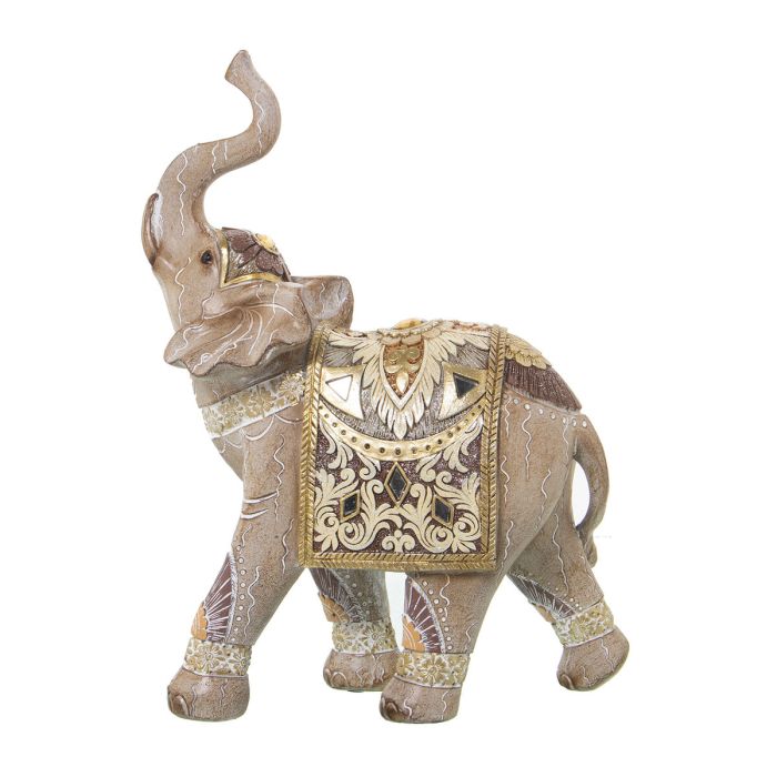 Figura Decorativa Alexandra House Living Dorado Plástico Elefante 12 x 22 x 27 cm