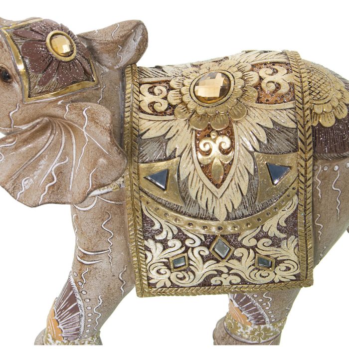 Figura Decorativa Alexandra House Living Dorado Plástico Elefante 12 x 22 x 27 cm 1