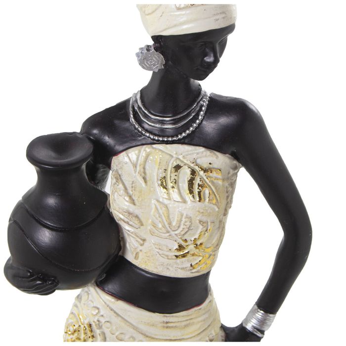 Figura Decorativa Alexandra House Living Blanco Plástico Africana 11 x 14 x 51 cm 1