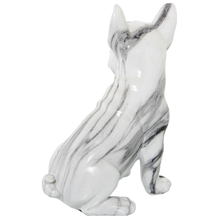 Figura Decorativa Alexandra House Living Plástico Perro 15 x 18 x 23 cm Mármol 1