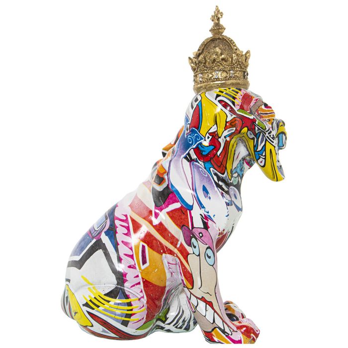 Figura Decorativa Alexandra House Living Multicolor Plástico Perro Corona 16 x 20 x 27 cm 1