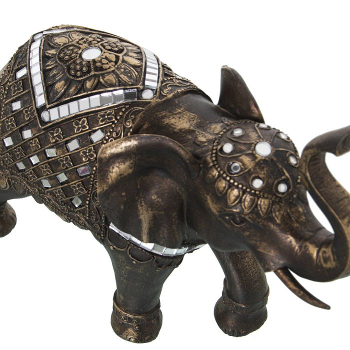 Figura Decorativa Alexandra House Living Dorado Plástico Elefante 13 x 28 x 23 cm 3