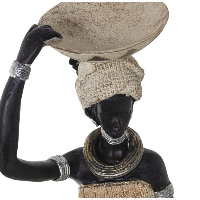 Figura Decorativa Alexandra House Living Plateado Plástico Africana 12 x 14 x 53 cm 3