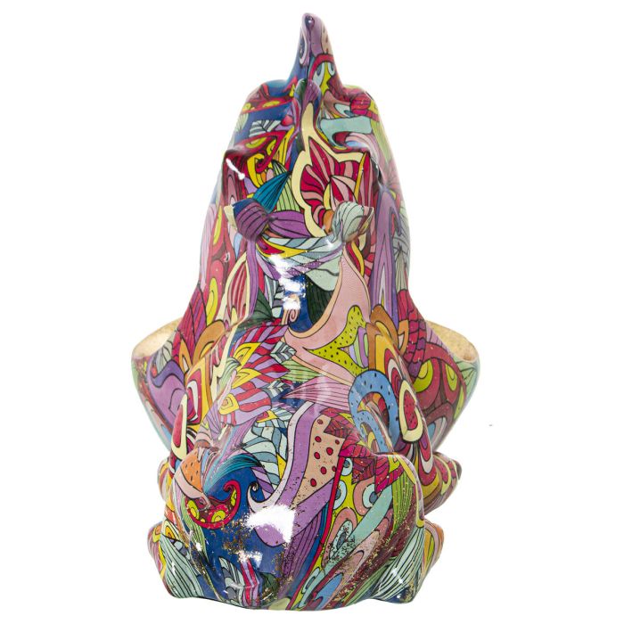 Figura Decorativa Alexandra House Living Multicolor Plástico Rinoceronte Graffiti 17 x 26 x 19 cm Cuenco 2