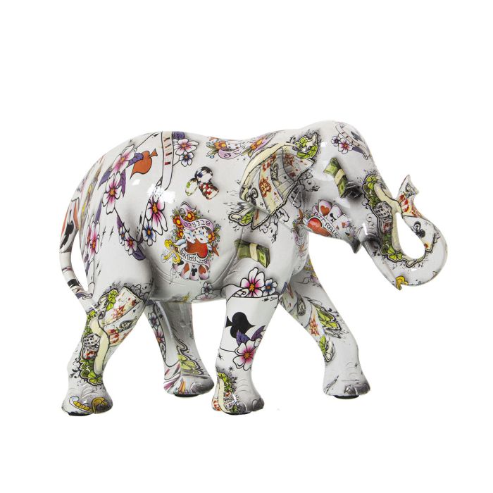 Figura Decorativa Alexandra House Living Multicolor Plástico Elefante 11 x 18 x 24 cm