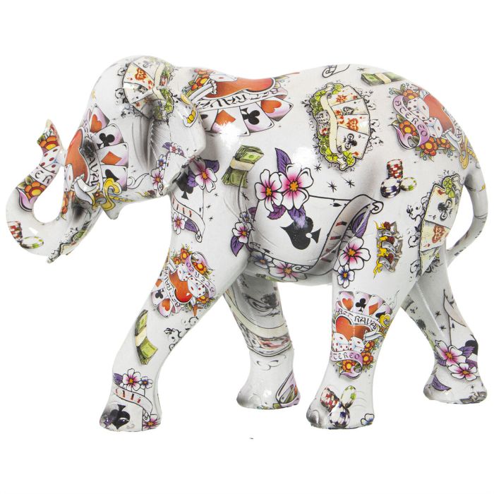 Figura Decorativa Alexandra House Living Multicolor Plástico Elefante 11 x 18 x 24 cm 2