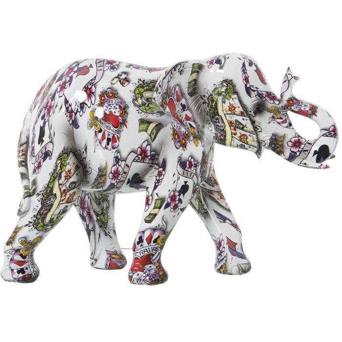 Figura Decorativa Alexandra House Living Multicolor Plástico Elefante 14 x 21 x 29 cm