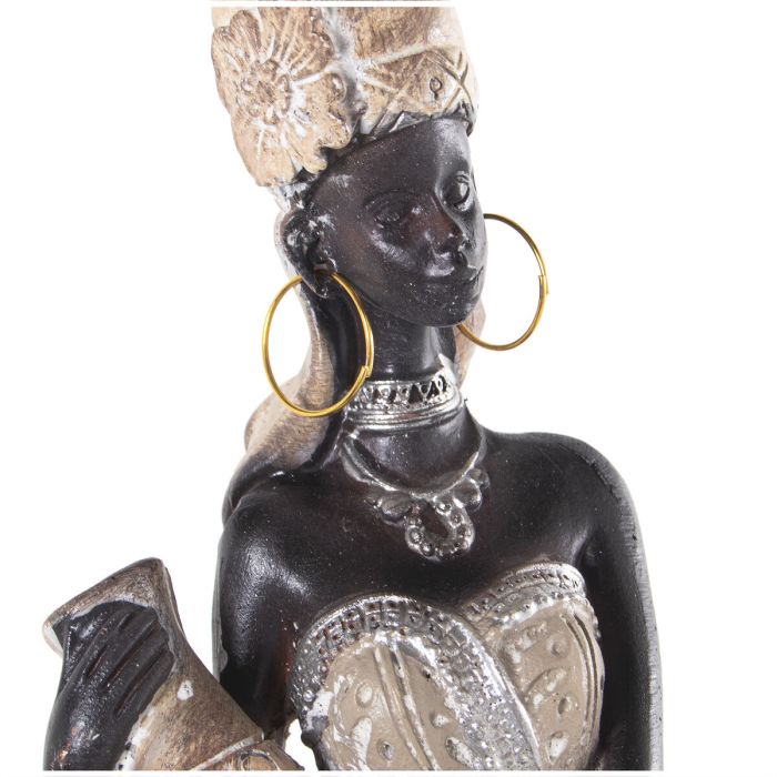 Figura Decorativa Alexandra House Living Blanco Dorado Acrílico Plástico Melamina Africana 2