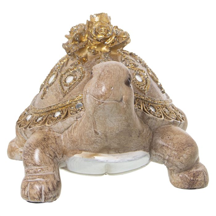 Figura Decorativa Alexandra House Living Marrón Dorado Acrílico Plástico Melamina Tortuga 3